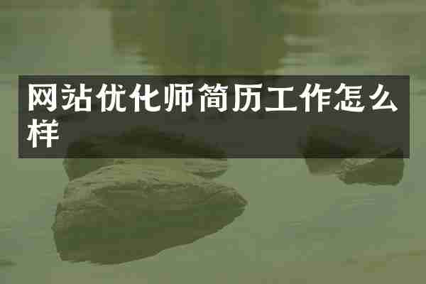 网站优化师简历工作怎么样