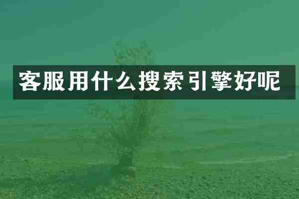 客服用什么搜索引擎好呢