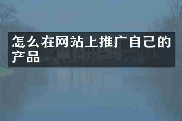 怎么在网站上推广自己的产品
