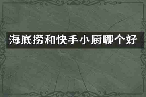 海底捞和快手小厨哪个好