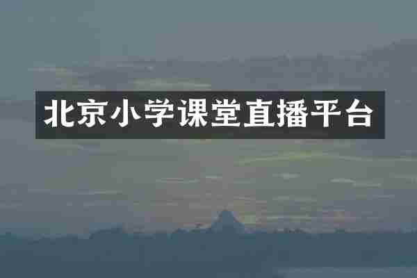 北京小学课堂直播平台