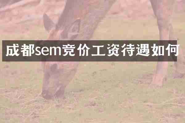 成都sem竞价工资待遇如何