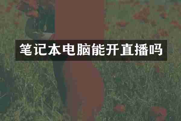 笔记本电脑能开直播吗