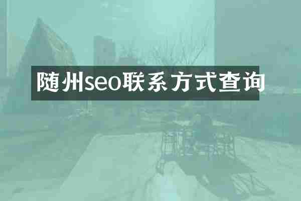 随州seo联系方式查询