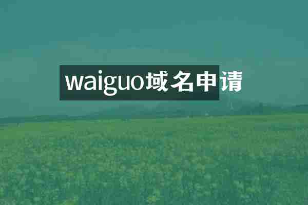 waiguo域名申请