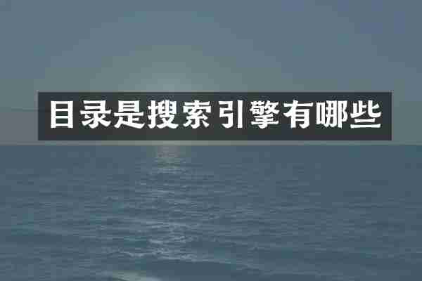 目录是搜索引擎有哪些