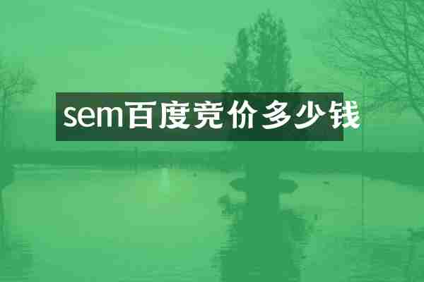 sem百度竞价多少钱