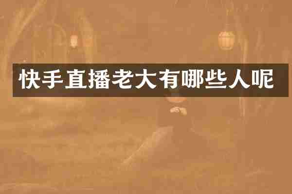 快手直播老大有哪些人呢