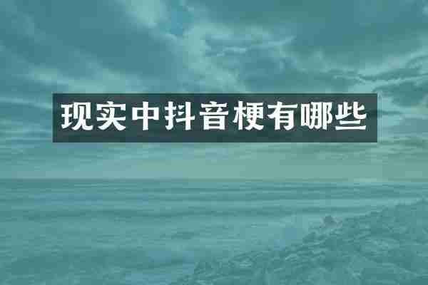 现实中抖音梗有哪些