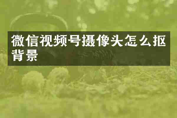 微信视频号摄像头怎么抠背景