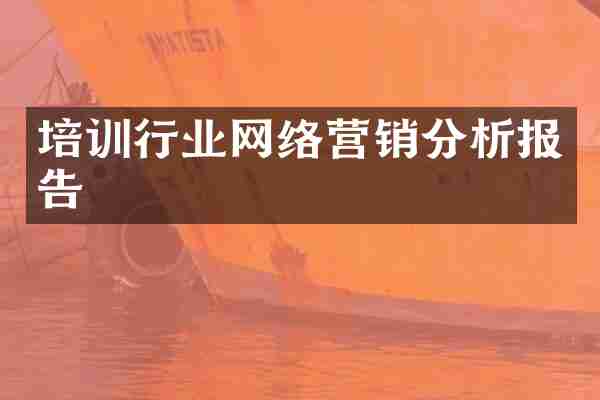 培训行业网络营销分析报告