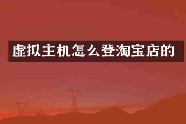 虚拟主机怎么登淘宝店的