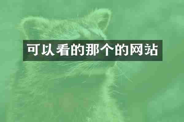 可以看的那个的网站