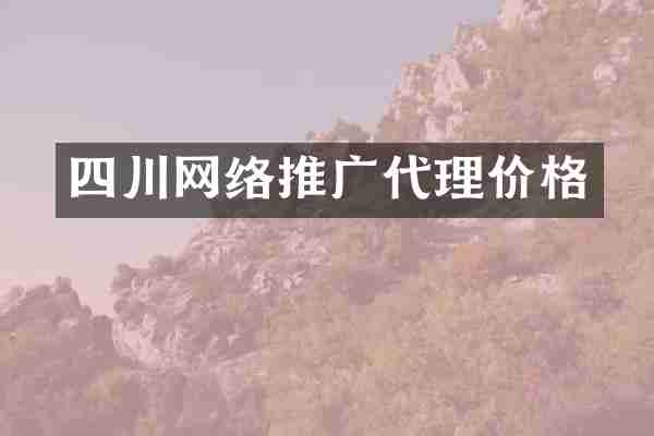 四川网络推广代理价格