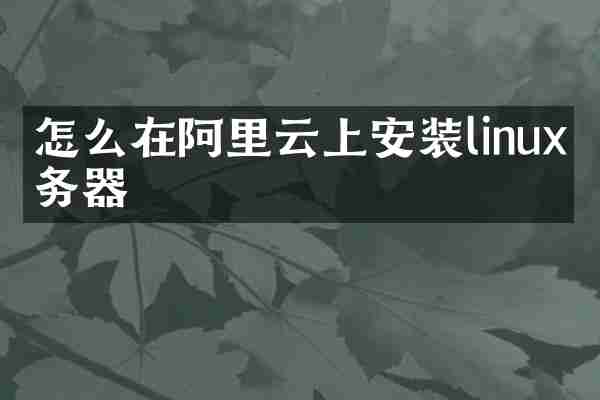 怎么在阿里云上安装linux服务器