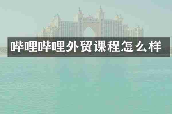 哔哩哔哩外贸课程怎么样