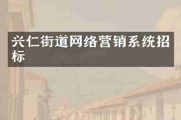 兴仁街道网络营销系统招标