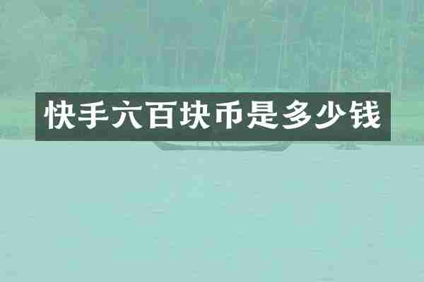 快手六百块币是多少钱