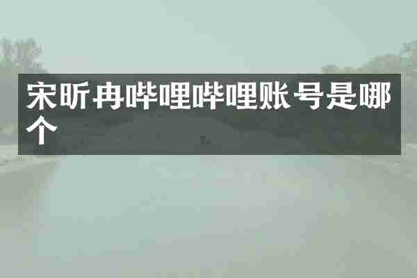 宋昕冉哔哩哔哩账号是哪个