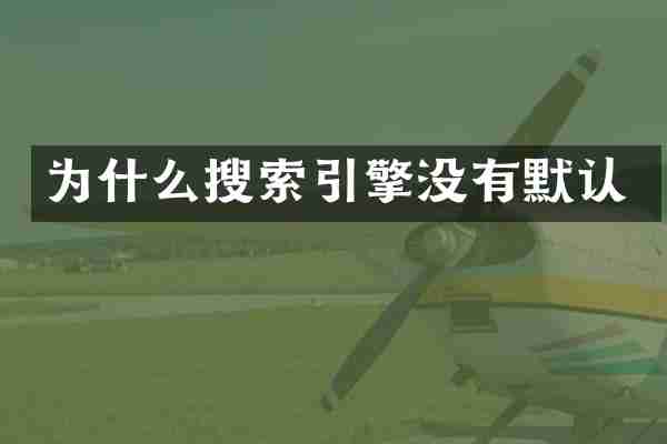 为什么搜索引擎没有默认