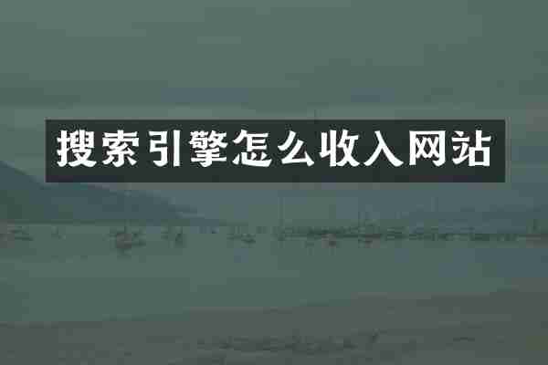搜索引擎怎么收入网站