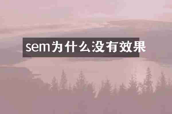 sem为什么没有效果