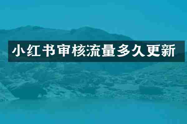 小红书审核流量多久更新