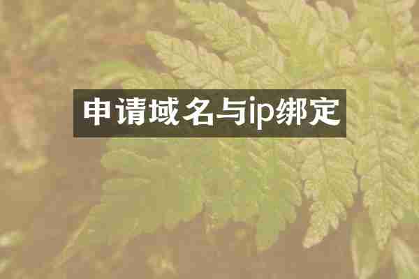 申请域名与ip绑定