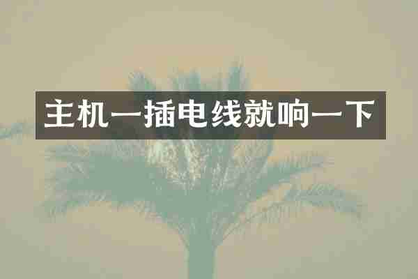 主机一插电线就响一下