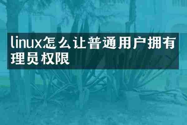 linux怎么让普通用户拥有管理员权限