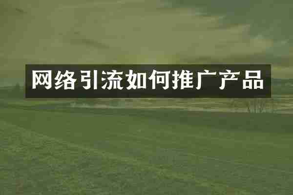 网络引流如何推广产品
