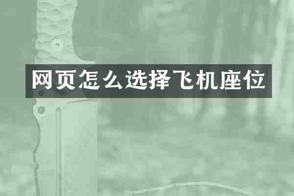 网页怎么选择飞机座位