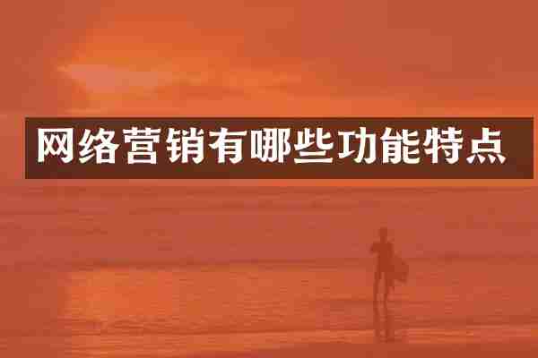 网络营销有哪些功能特点