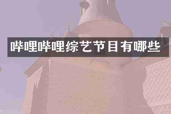 哔哩哔哩综艺节目有哪些