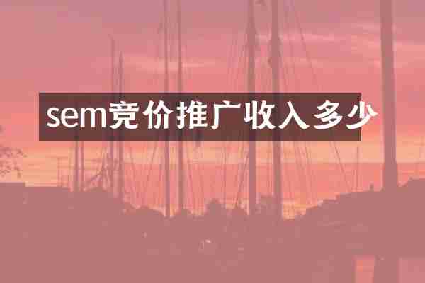 sem竞价推广收入多少