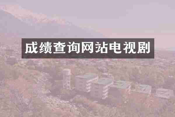 成绩查询网站电视剧