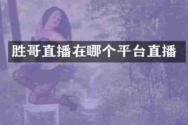 胜哥直播在哪个平台直播