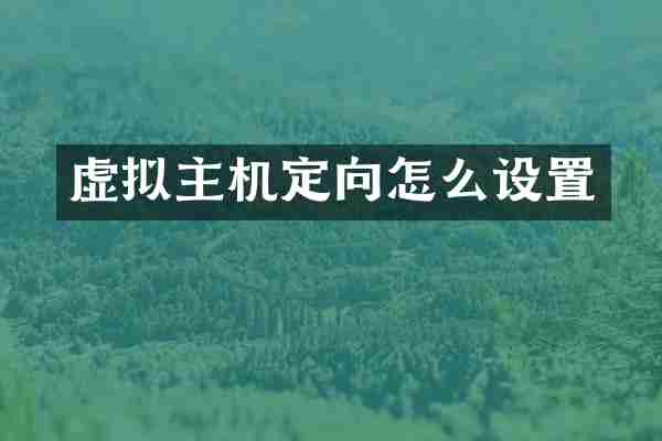 虚拟主机定向怎么设置