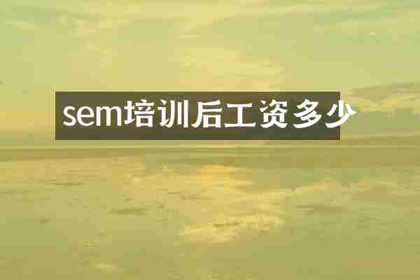 sem培训后工资多少