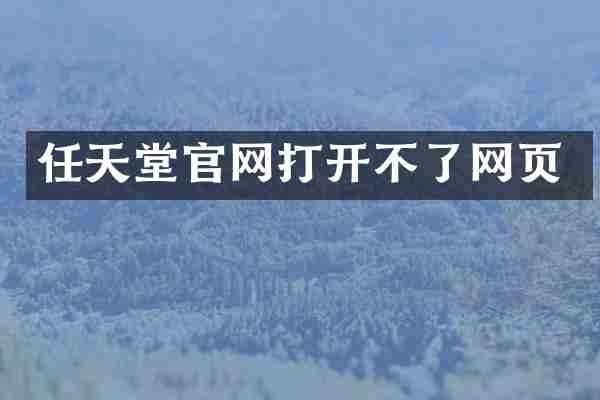 任天堂官网打开不了网页