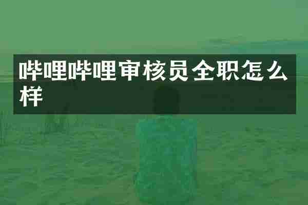哔哩哔哩审核员全职怎么样