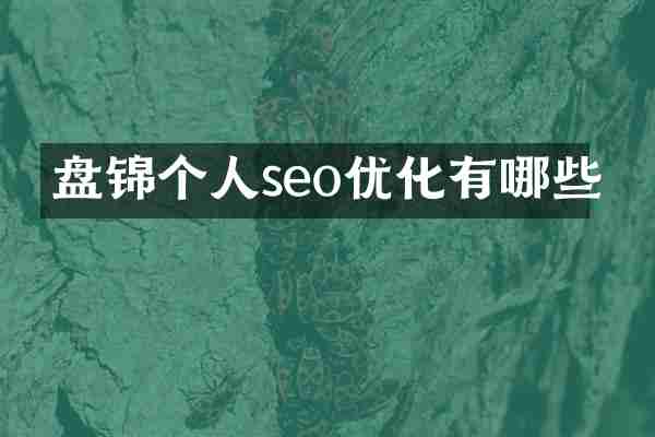 盘锦个人seo优化有哪些