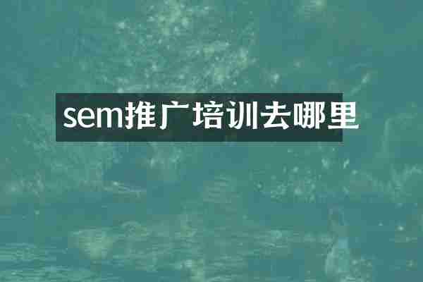 sem推广培训去哪里