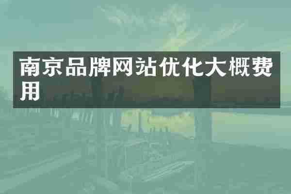 南京品牌网站优化大概费用