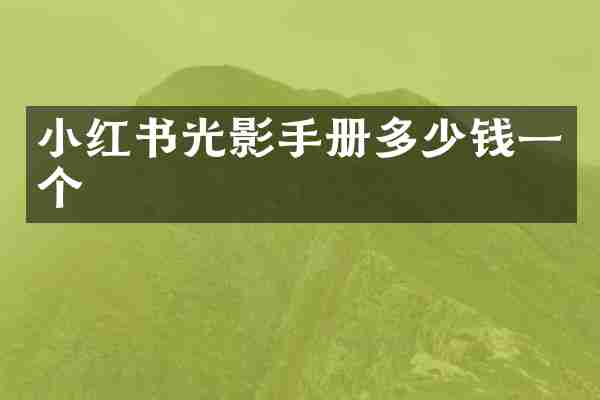 小红书光影手册多少钱一个