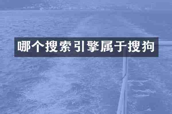 哪个搜索引擎属于搜狗