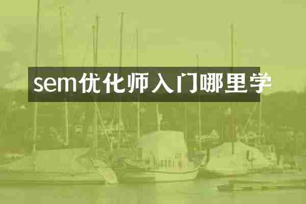 sem优化师入门哪里学