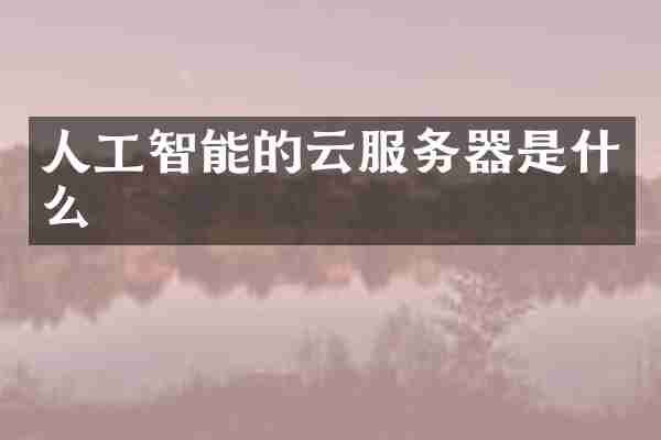 人工智能的云服务器是什么