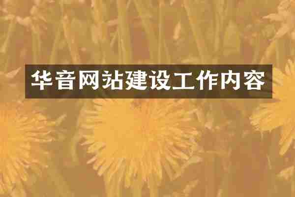 华音网站建设工作内容