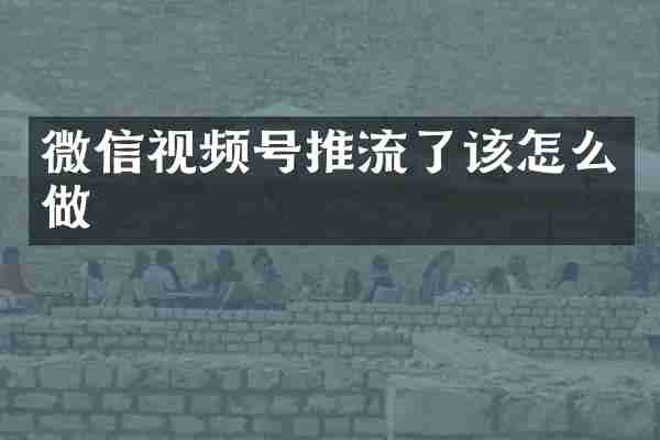 微信视频号推流了该怎么做